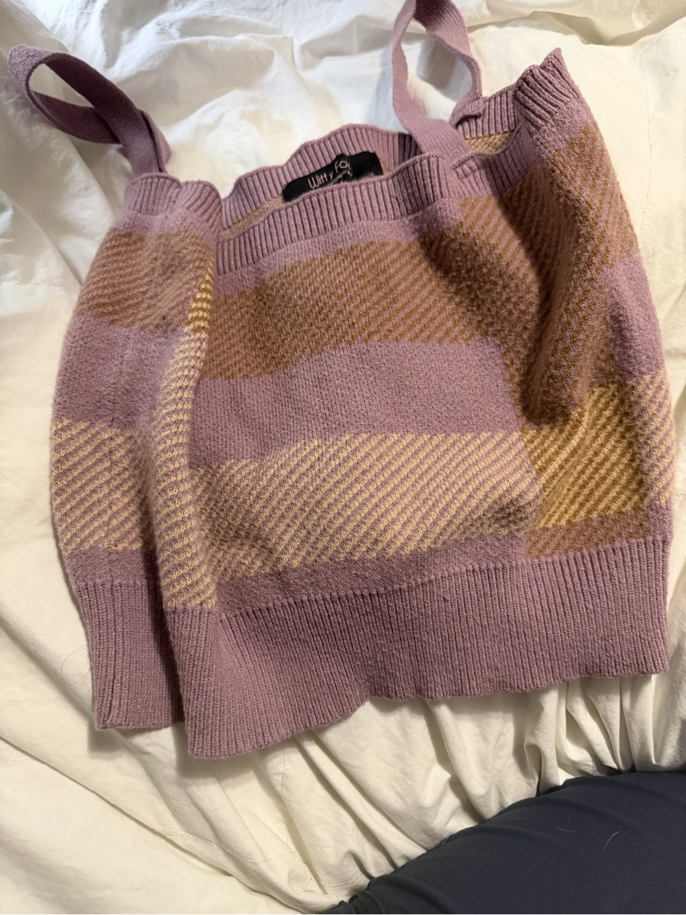 Witty Fox Lavender & Mustard Knit Tank